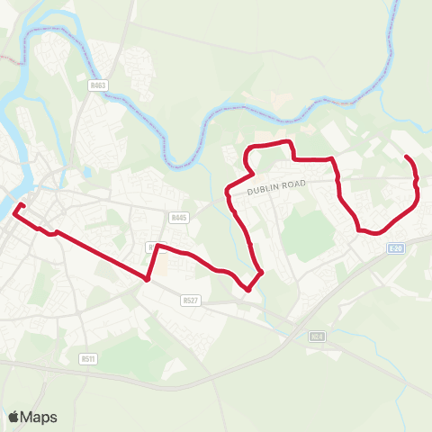 Bus Éireann Sarsfield St - National Technology Park map