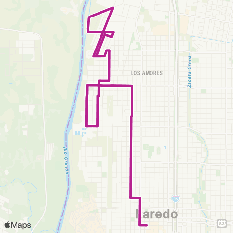 El Metro South Laredo Circulator map