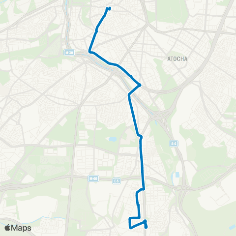 EMT Plaza Mayor - Villaverde Cruce map