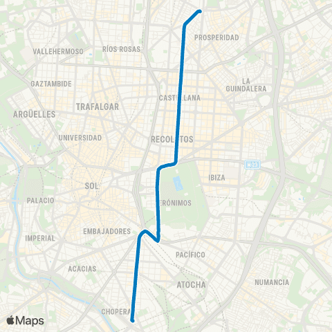 EMT Plaza de Cataluña - Plaza de Legazpi map