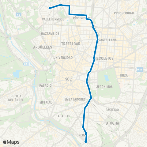 EMT Plaza de Legazpi - Avenida Reina Victoria map