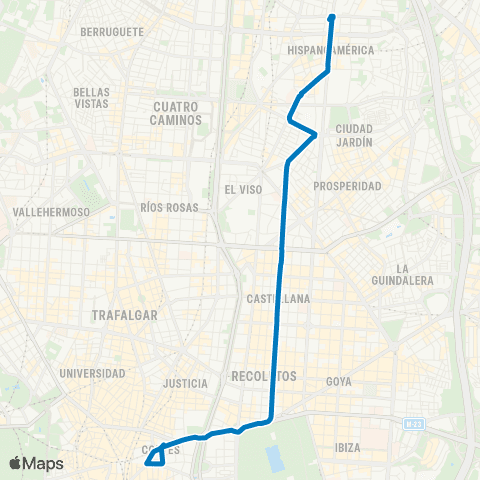 EMT Puerta del Sol / Sevilla - Plaza del Peru map