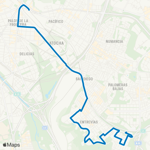 EMT Estacion de Atocha - Estacion el Pozo map