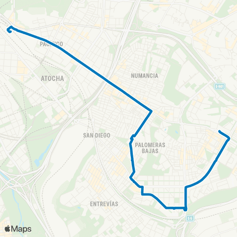 EMT Estacion de Atocha - Alto del Arenal map