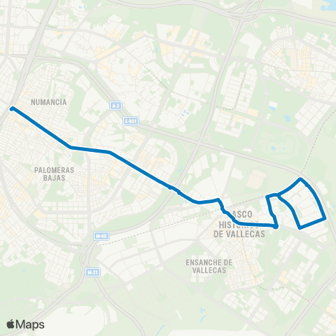 EMT Puente Vallecas - Barrio de Santa Eugenia map