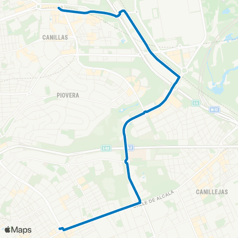 EMT Plaza de Ciudad Lineal - Mar de Cristal map