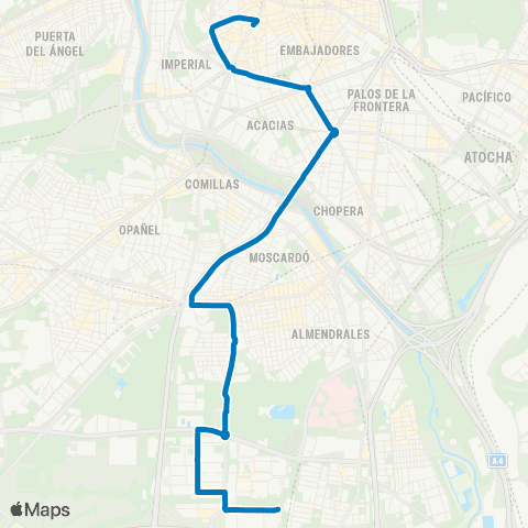 EMT Plaza de la Cebada - Orcasitas map