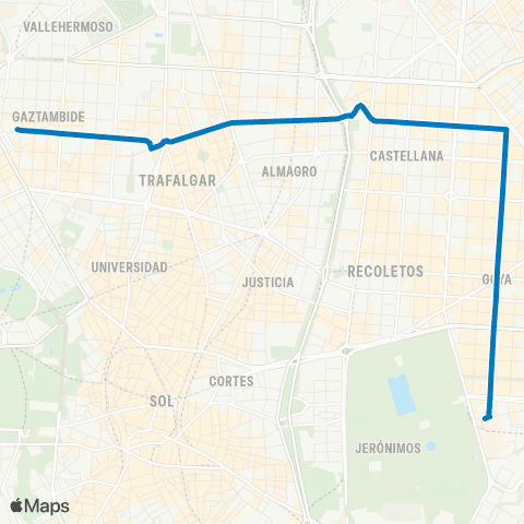 EMT Moncloa - Narvaez map
