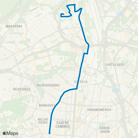EMT Glorieta de Cuatro Caminos - Fuencarral map