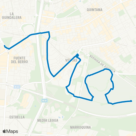 EMT Plaza de Manuel Becerra - Cementerio de la Almudena map