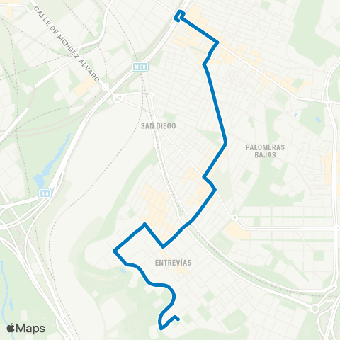 EMT Puente Vallecas - Entrevias map