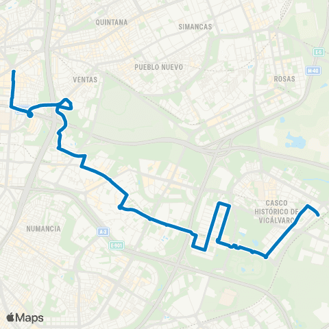 EMT Plaza de Manuel Becerra - Puerta de Arganda map