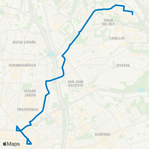 EMT Diego de Leon - Hortaleza map