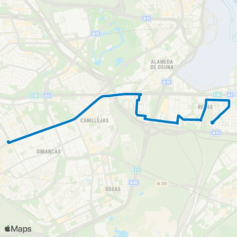 EMT Plaza de Ciudad Lineal - Colonia Fin de Semana map