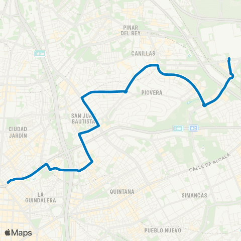 EMT Avenida de America - Feria de Madrid map