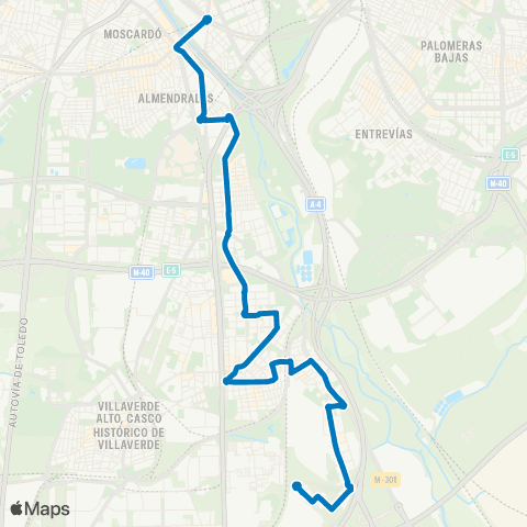 EMT Plaza de Legazpi - Butarque map
