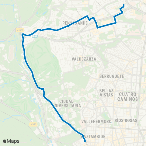 EMT Moncloa - Barrio de la Paz map