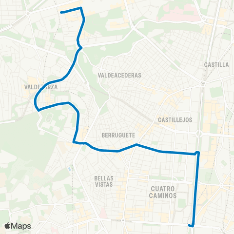 EMT Nuevos Ministerios - Barrio del Pilar map