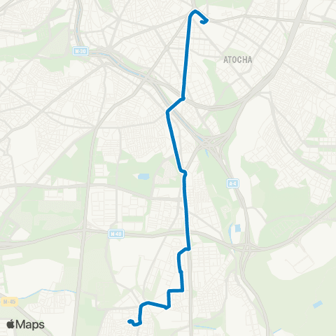EMT Estacion de Atocha - Villaverde Alto map