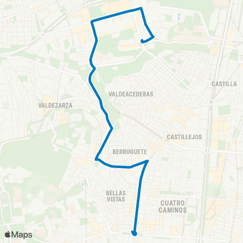 EMT Glorieta de Cuatro Caminos - Barrio del Pilar map