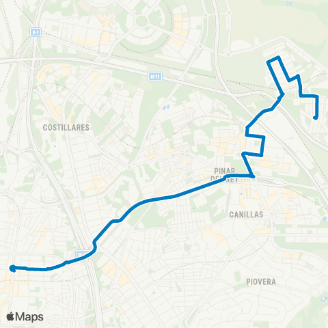 EMT Plaza de la Republica Dominicana - las Carcavas map