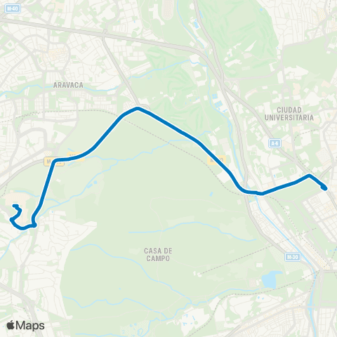 EMT Moncloa - Campus Somosaguas map
