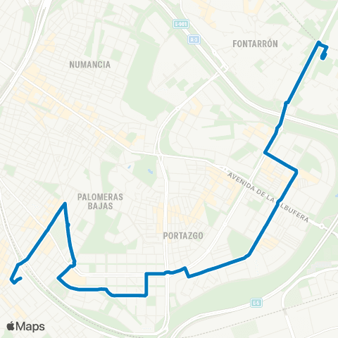 EMT Pavones - Entrevias map