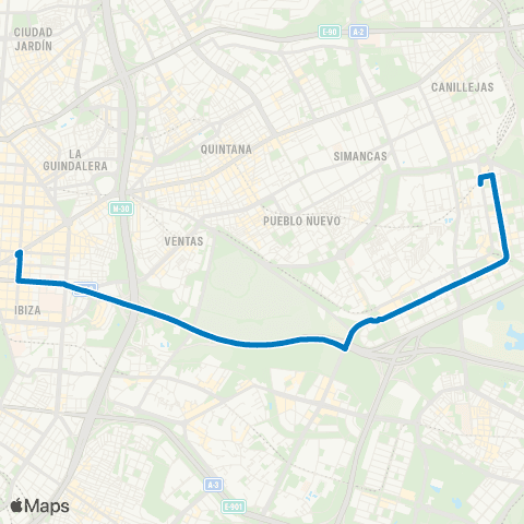 EMT Avenida de Felipe II - las Rosas map