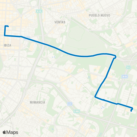 EMT Avenida de Felipe II - Valdebernardo map