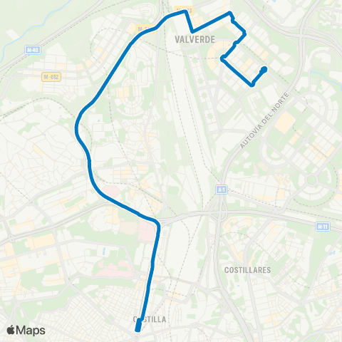 EMT Plaza de Castilla - las Tablas Norte map