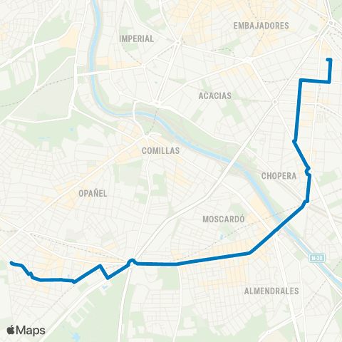 EMT Atocha - Colonia San Jose Obrero map