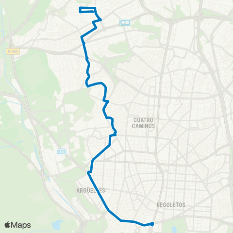 EMT Plaza de Cibeles - Arroyo del Fresno map