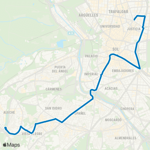 EMT Plaza de Alonso Martinez - Aluche map