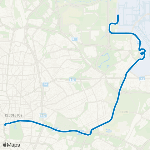EMT Plaza de Cibeles - Aeropuerto map