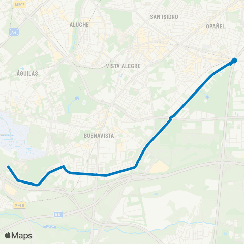 EMT Plaza Eliptica - Pinar de San Jose map