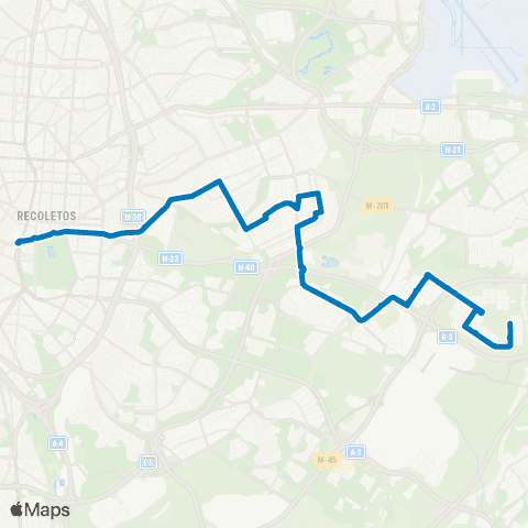 EMT Plaza de Cibeles - el Cañaveral map
