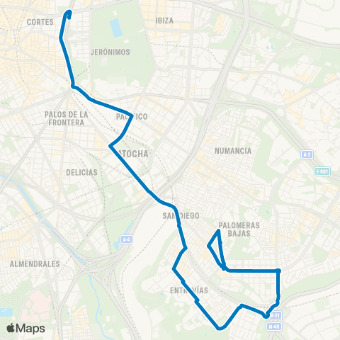 EMT Plaza de Cibeles - Madrid Sur map