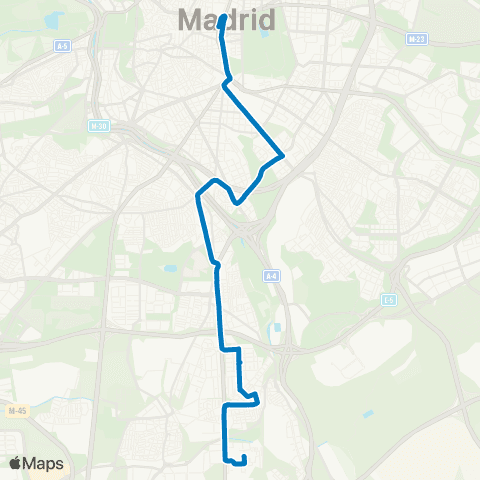 EMT Plaza de Cibeles - Colonia San Cristobal de los Angeles map