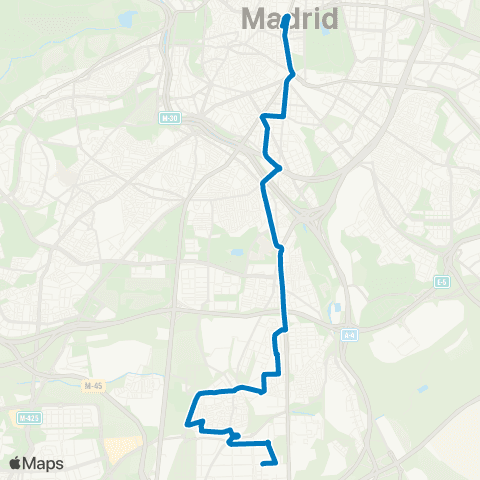 EMT Plaza de Cibeles - Villaverde Alto map