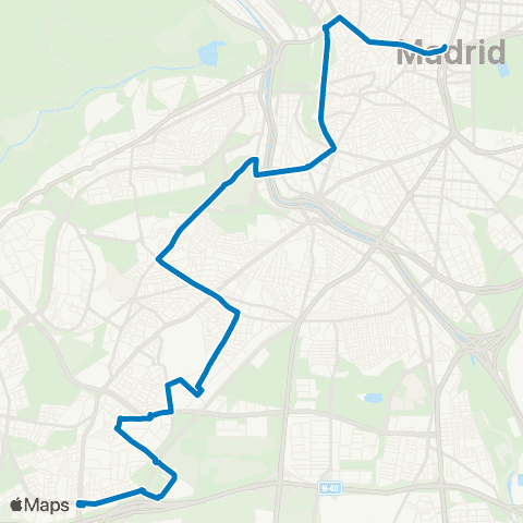 EMT Plaza de Cibeles - Avenida de la Peseta map