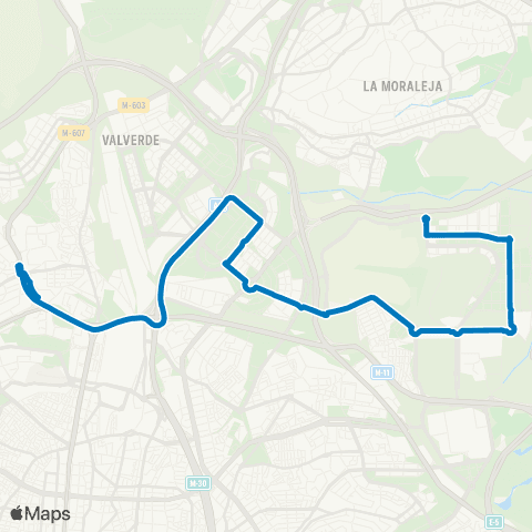 EMT Valdebebas - Hospital Ramon y Cajal map