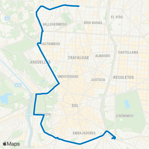 EMT Cuatro Caminos - Estacion de Atocha map