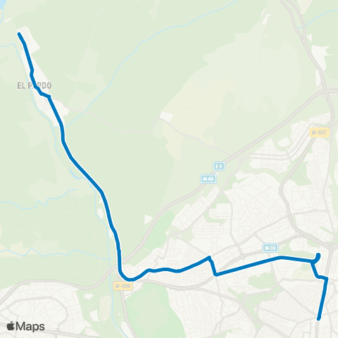 EMT Plaza Castilla - el Pardo map