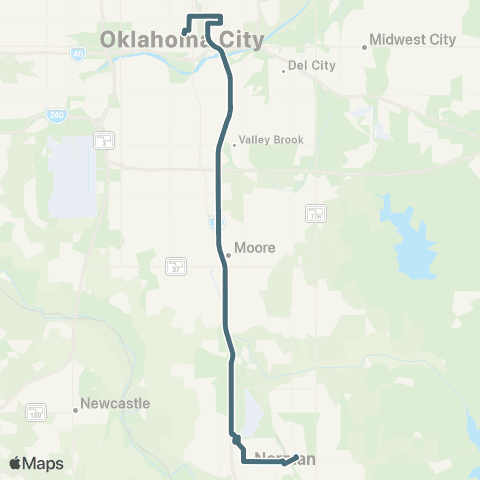 EMBARK Norman Express map