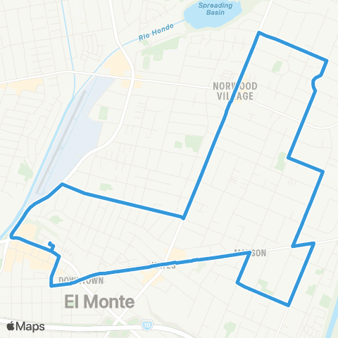 El Monte Transit Blue map