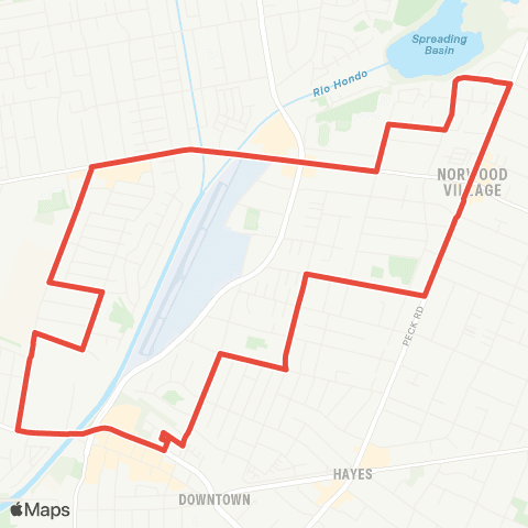 El Monte Transit Red map