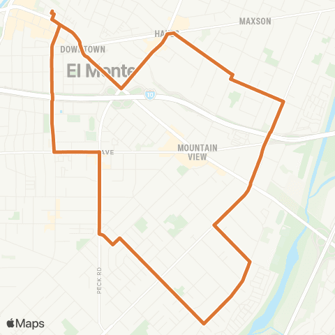 El Monte Transit Orange map