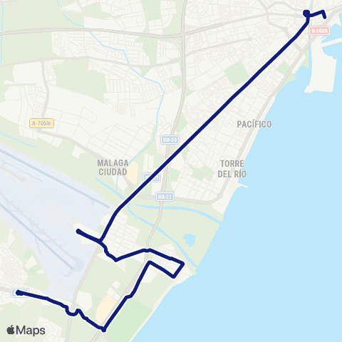 EMT Alameda Principal - Guadalmar - Parque de Ocio map