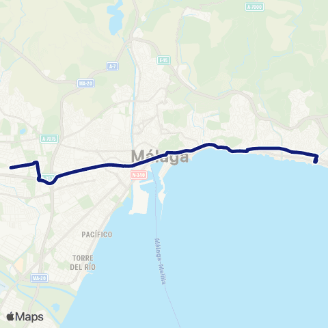 EMT Universidad - Alameda Principal - El Palo map