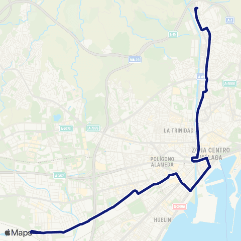 EMT Ciudad Jardín - Alameda Principal - Los Prados map